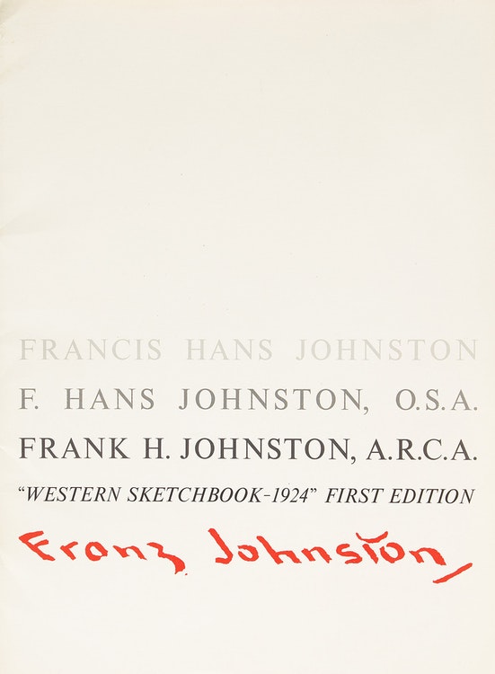 Frank (Franz) Johnston - Western Sketchbook - 1924