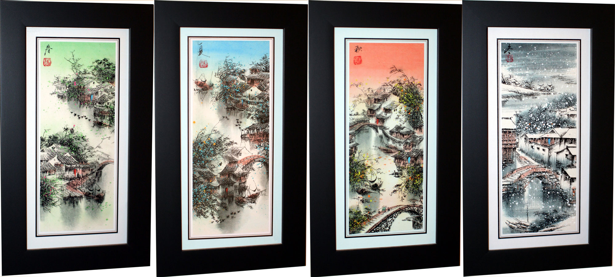 The Four Seasons - chinese watercolors on rice paper